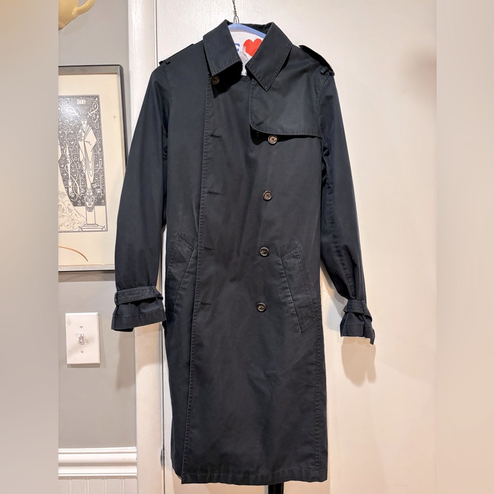 Pre owned black Burberry London trench uk size 12